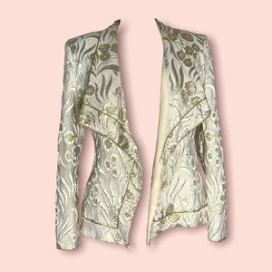 LILY & TAYLOR gold and cream long sleeve jacket *